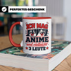 Anime Tasse mit Spruch Ich mag Anime und vielleicht 3 Leute, – Rot [farbe:rot]