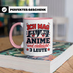 Anime Tasse mit Spruch Ich mag Anime und vielleicht 3 Leute, – Rosa [farbe:rosa]