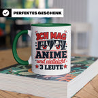 Anime Tasse mit Spruch Ich mag Anime und vielleicht 3 Leute, – Grün [farbe:grün]
