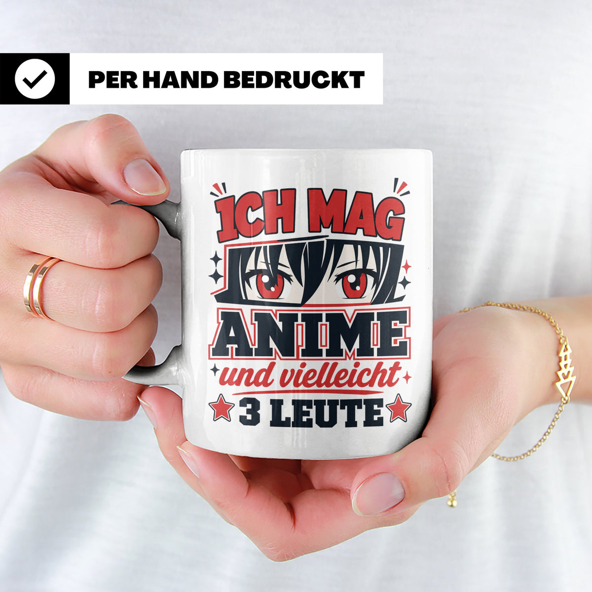 Anime Tasse mit Spruch Ich mag Anime und vielleicht 3 Leute, – Weiß [farbe:weiß]