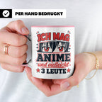 Anime Tasse mit Spruch Ich mag Anime und vielleicht 3 Leute, – Rosa [farbe:rosa]
