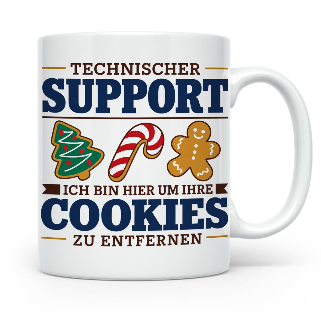 Technischer Support Tasse Cookies entfernen lustig Geschenki – Weiß [farbe:weiß]
