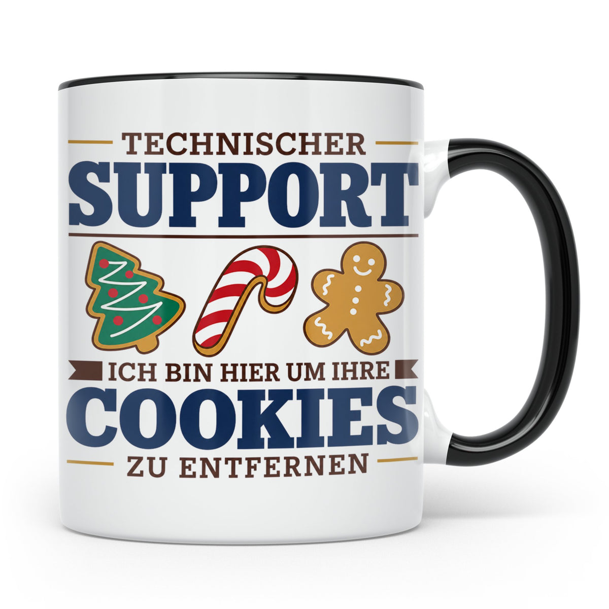 Technischer Support Tasse Cookies entfernen lustig Geschenki – Schwarz [farbe:schwarz]