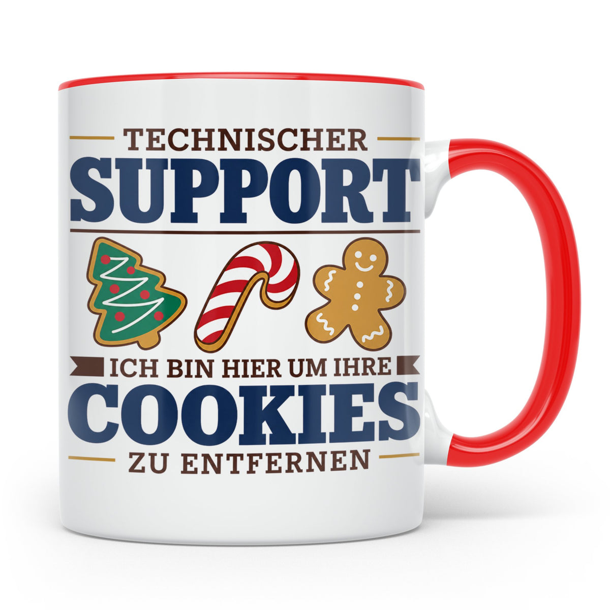 Technischer Support Tasse Cookies entfernen lustig Geschenki – Rot [farbe:rot]