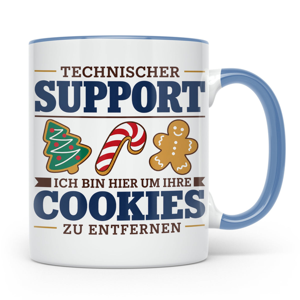 Technischer Support Tasse Cookies entfernen lustig Geschenki – Blau [farbe:blau]