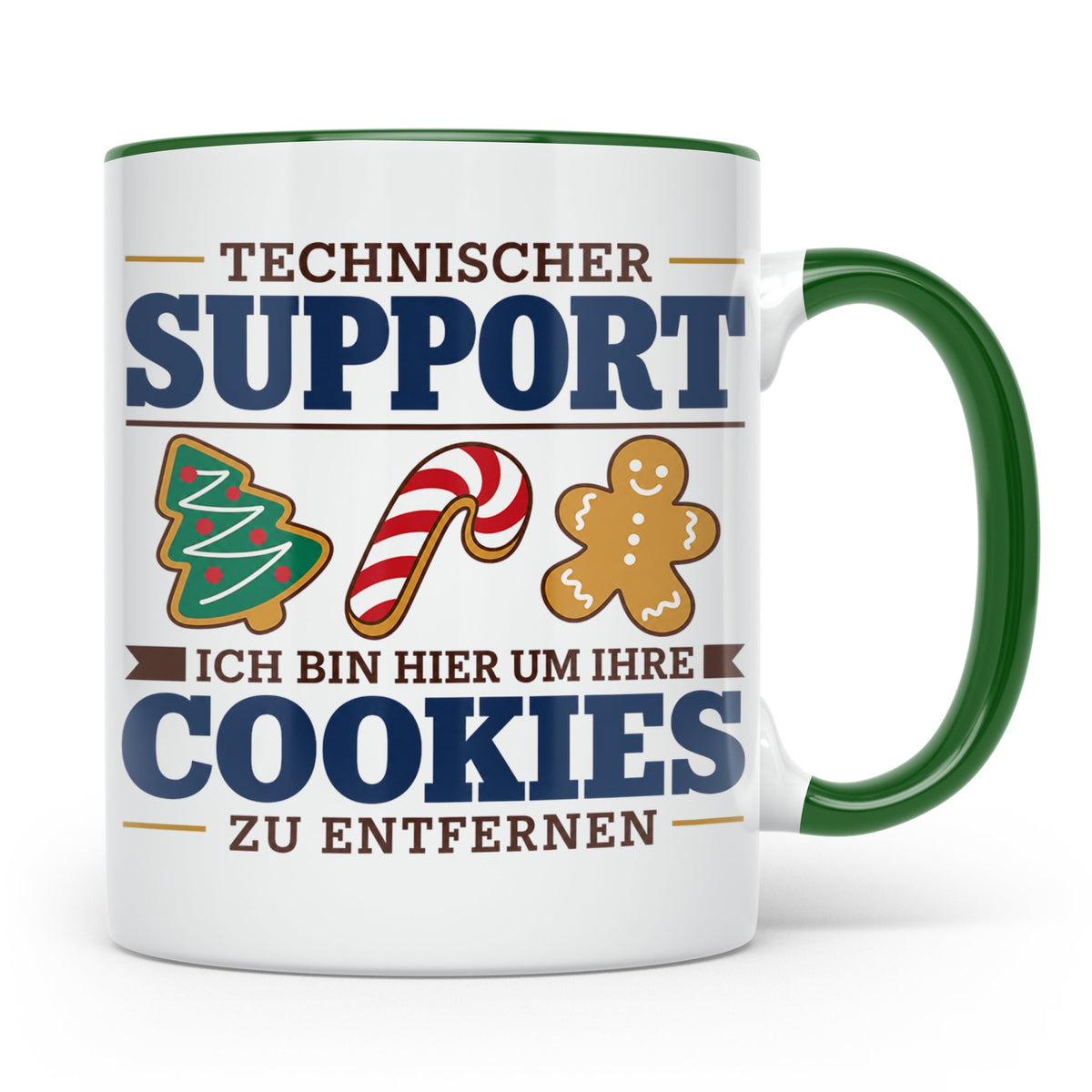 Technischer Support Tasse Cookies entfernen lustig Geschenki – Grün [farbe:grün]