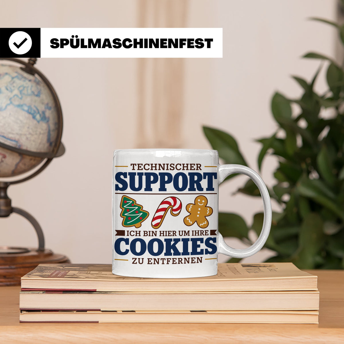 Technischer Support Tasse Cookies entfernen lustig Geschenki – Weiß [farbe:weiß]