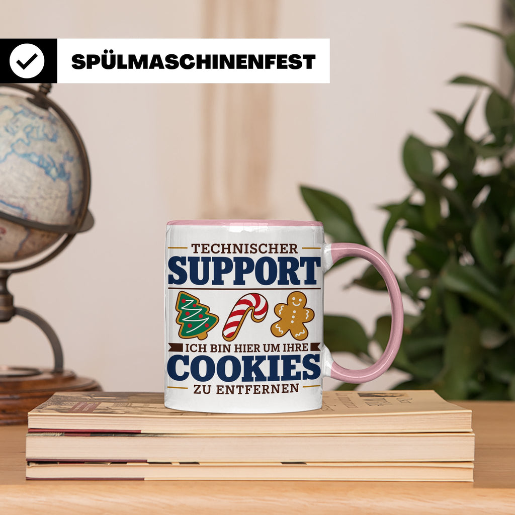 Technischer Support Tasse Cookies entfernen lustig Geschenki – Rosa [farbe:rosa]