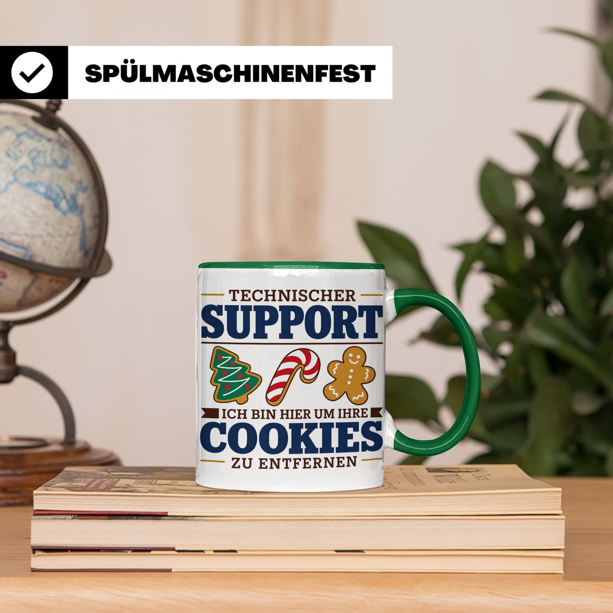 Technischer Support Tasse Cookies entfernen lustig Geschenki – Grün [farbe:grün]