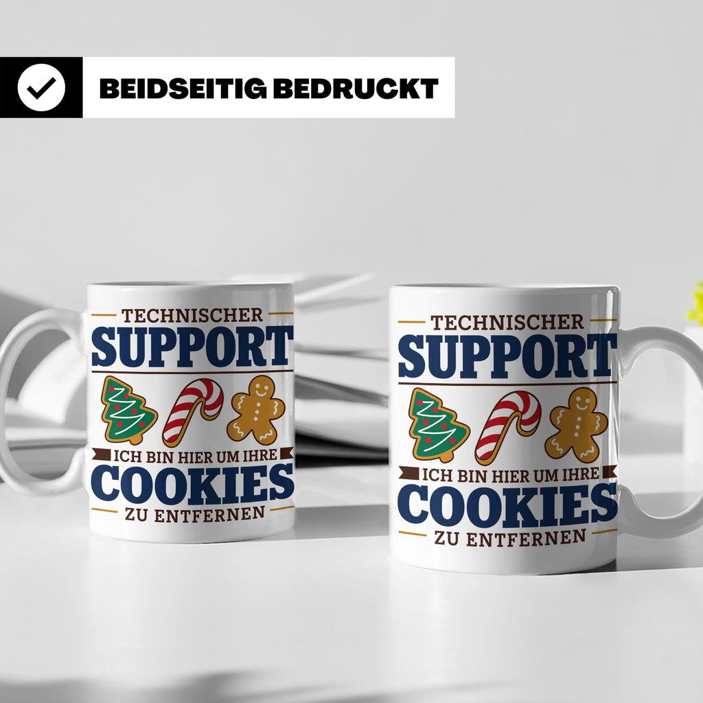 Technischer Support Tasse Cookies entfernen lustig Geschenki – Weiß [farbe:weiß]
