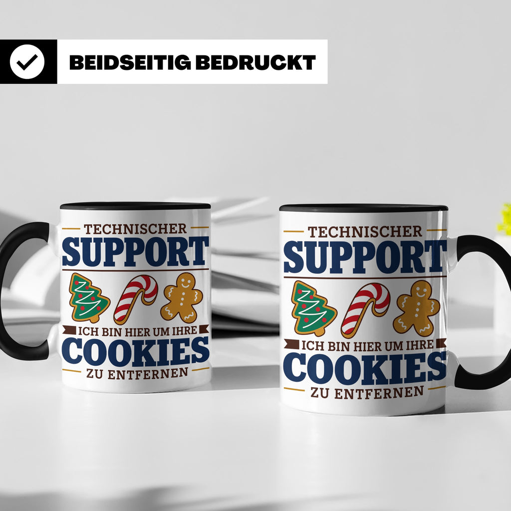 Technischer Support Tasse Cookies entfernen lustig Geschenki – Schwarz [farbe:schwarz]
