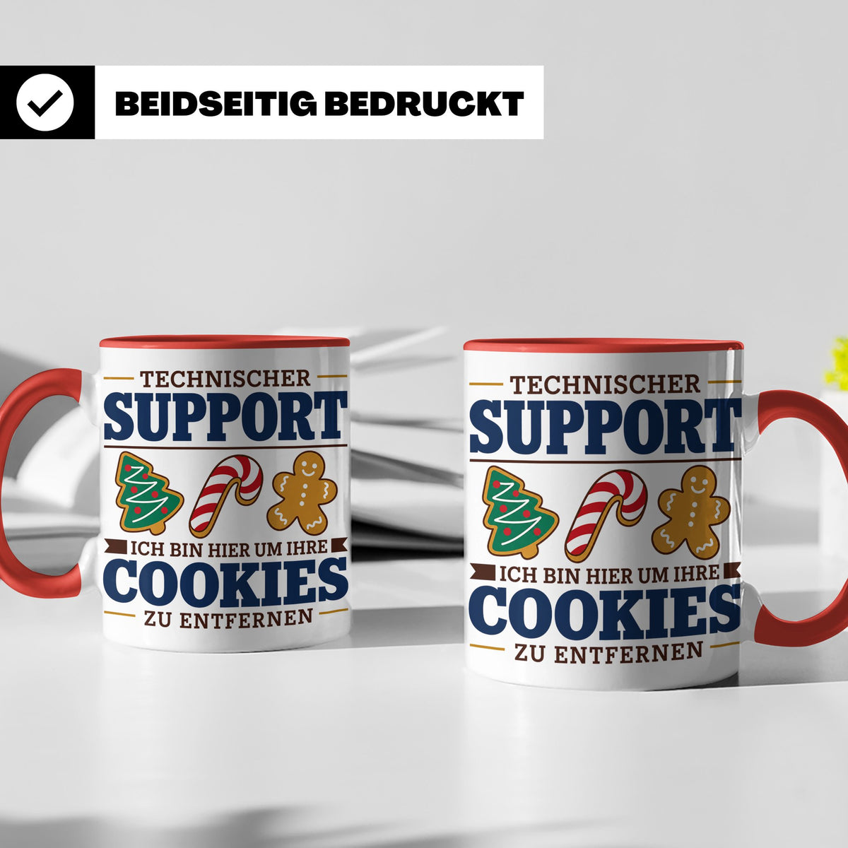 Technischer Support Tasse Cookies entfernen lustig Geschenki – Rot [farbe:rot]