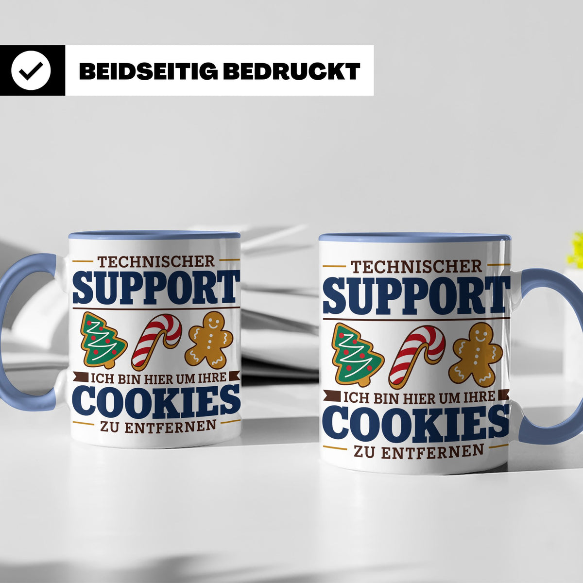 Technischer Support Tasse Cookies entfernen lustig Geschenki – Blau [farbe:blau]