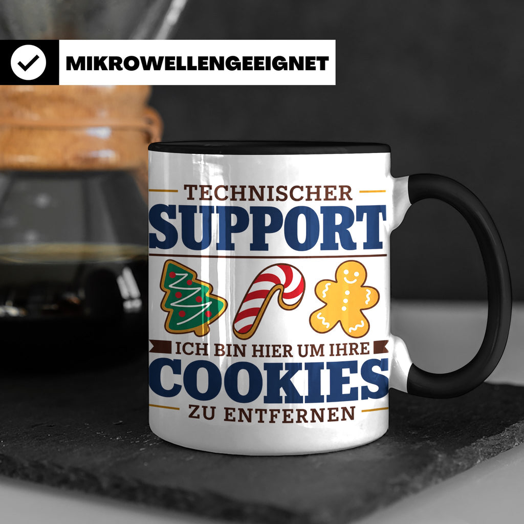 Technischer Support Tasse Cookies entfernen lustig Geschenki – Schwarz [farbe:schwarz]