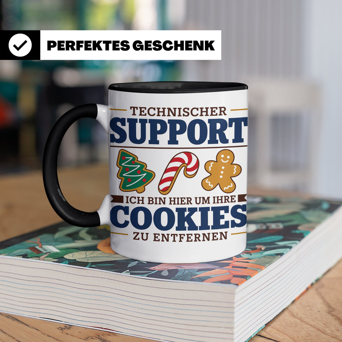 Technischer Support Tasse Cookies entfernen lustig Geschenki – Schwarz [farbe:schwarz]