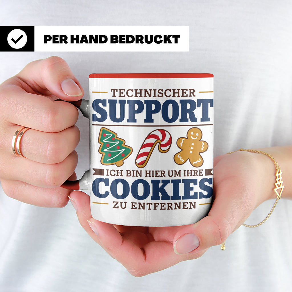 Technischer Support Tasse Cookies entfernen lustig Geschenki – Rot [farbe:rot]