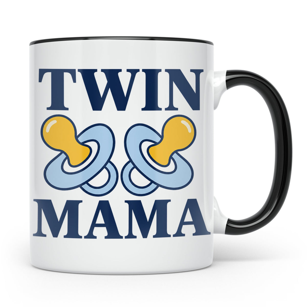 Zwillingsmama Tasse für Jungen, Geschenk für werdende Mutter – Schwarz [farbe:schwarz]