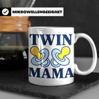 Zwillingsmama Tasse für Jungen, Geschenk für werdende Mutter – Weiß [farbe:weiß]