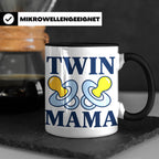 Zwillingsmama Tasse für Jungen, Geschenk für werdende Mutter – Schwarz [farbe:schwarz]