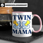 Zwillingsmama Tasse für Jungen, Geschenk für werdende Mutter – Rosa [farbe:rosa]