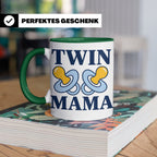 Zwillingsmama Tasse für Jungen, Geschenk für werdende Mutter – Grün [farbe:grün]