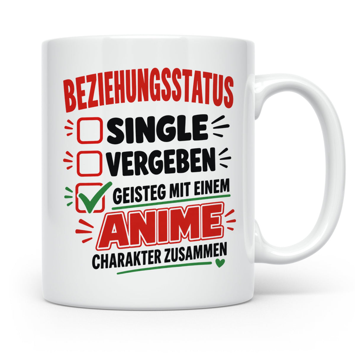 Anime Tasse Beziehungsstatus geistig mit Anime Charakter zus – Weiß [farbe:weiß]