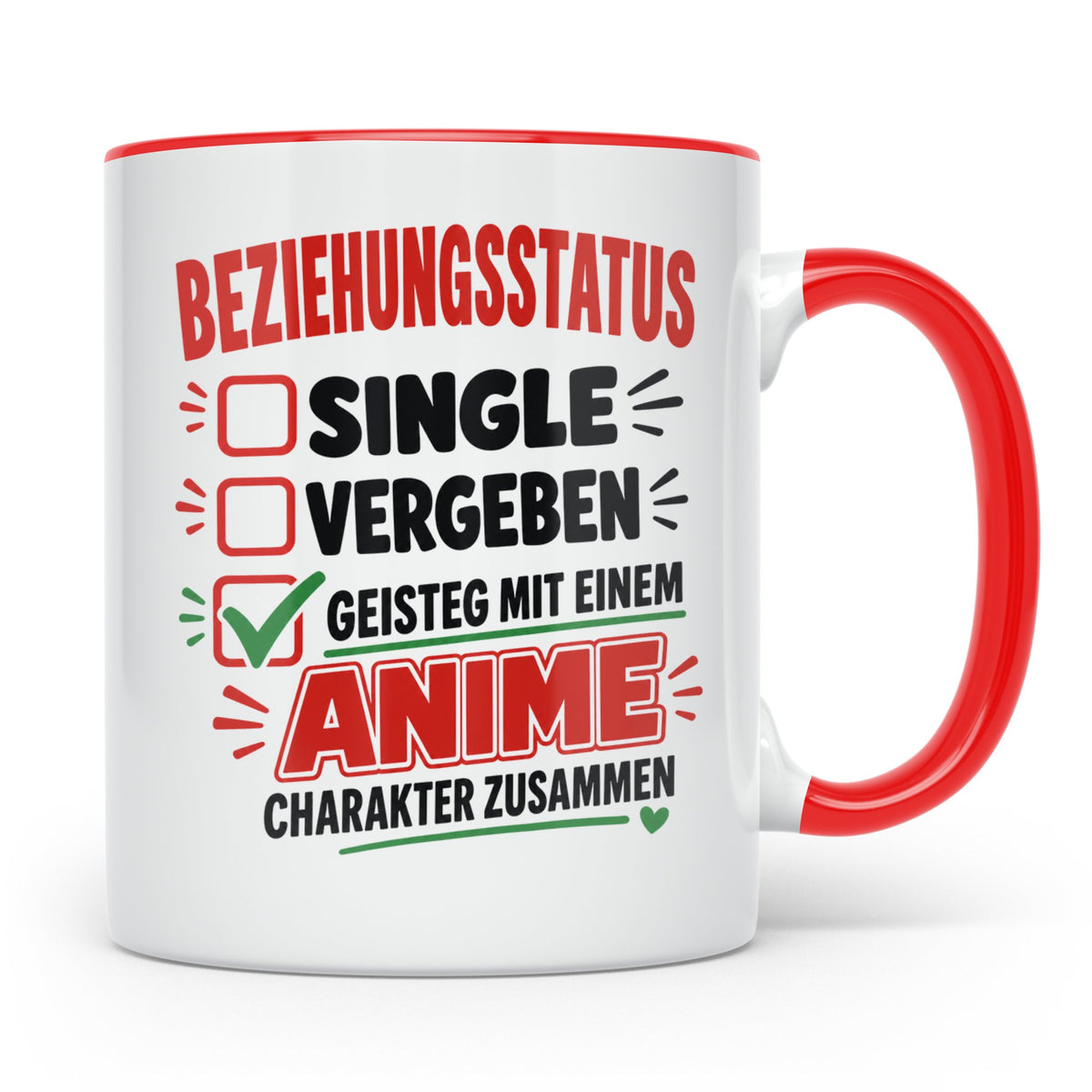 Anime Tasse Beziehungsstatus geistig mit Anime Charakter zus – Rot [farbe:rot]