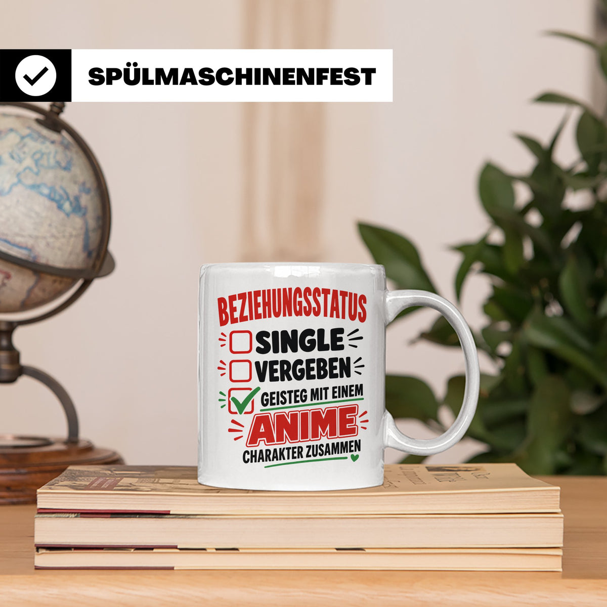 Anime Tasse Beziehungsstatus geistig mit Anime Charakter zus – Weiß [farbe:weiß]