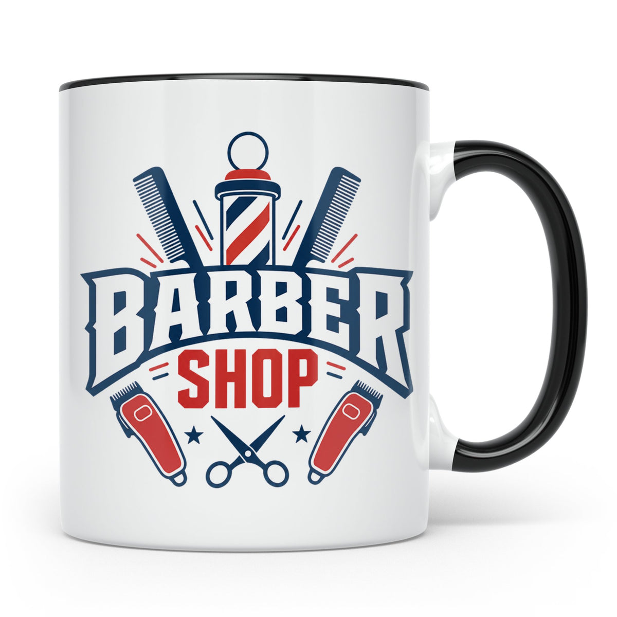 Barber Tasse mit Barber Shop Logo | Geschenk für Friseur & B – Schwarz [farbe:schwarz]