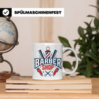 Barber Tasse mit Barber Shop Logo | Geschenk für Friseur & B – Weiß [farbe:weiß]