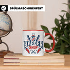 Barber Tasse mit Barber Shop Logo | Geschenk für Friseur & B – Rot [farbe:rot]