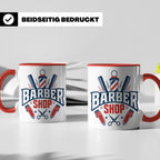 Barber Tasse mit Barber Shop Logo | Geschenk für Friseur & B – Rot [farbe:rot]