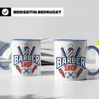 Barber Tasse mit Barber Shop Logo | Geschenk für Friseur & B – Blau [farbe:blau]