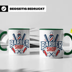 Barber Tasse mit Barber Shop Logo | Geschenk für Friseur & B – Grün [farbe:grün]