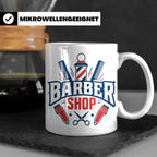 Barber Tasse mit Barber Shop Logo | Geschenk für Friseur & B – Weiß [farbe:weiß]