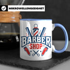 Barber Tasse mit Barber Shop Logo | Geschenk für Friseur & B – Blau [farbe:blau]