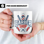 Barber Tasse mit Barber Shop Logo | Geschenk für Friseur & B – Weiß [farbe:weiß]