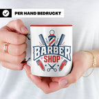 Barber Tasse mit Barber Shop Logo | Geschenk für Friseur & B – Rot [farbe:rot]