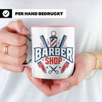 Barber Tasse mit Barber Shop Logo | Geschenk für Friseur & B – Rosa [farbe:rosa]
