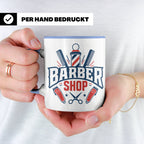 Barber Tasse mit Barber Shop Logo | Geschenk für Friseur & B – Blau [farbe:blau]