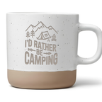 Camping Tasse I'd Rather Be Camping Becher, Outdoor Kaffeetasse mit Bergen & Zelt, Geschenk für Camper & Wanderer, Natur Liebhaber Picknick