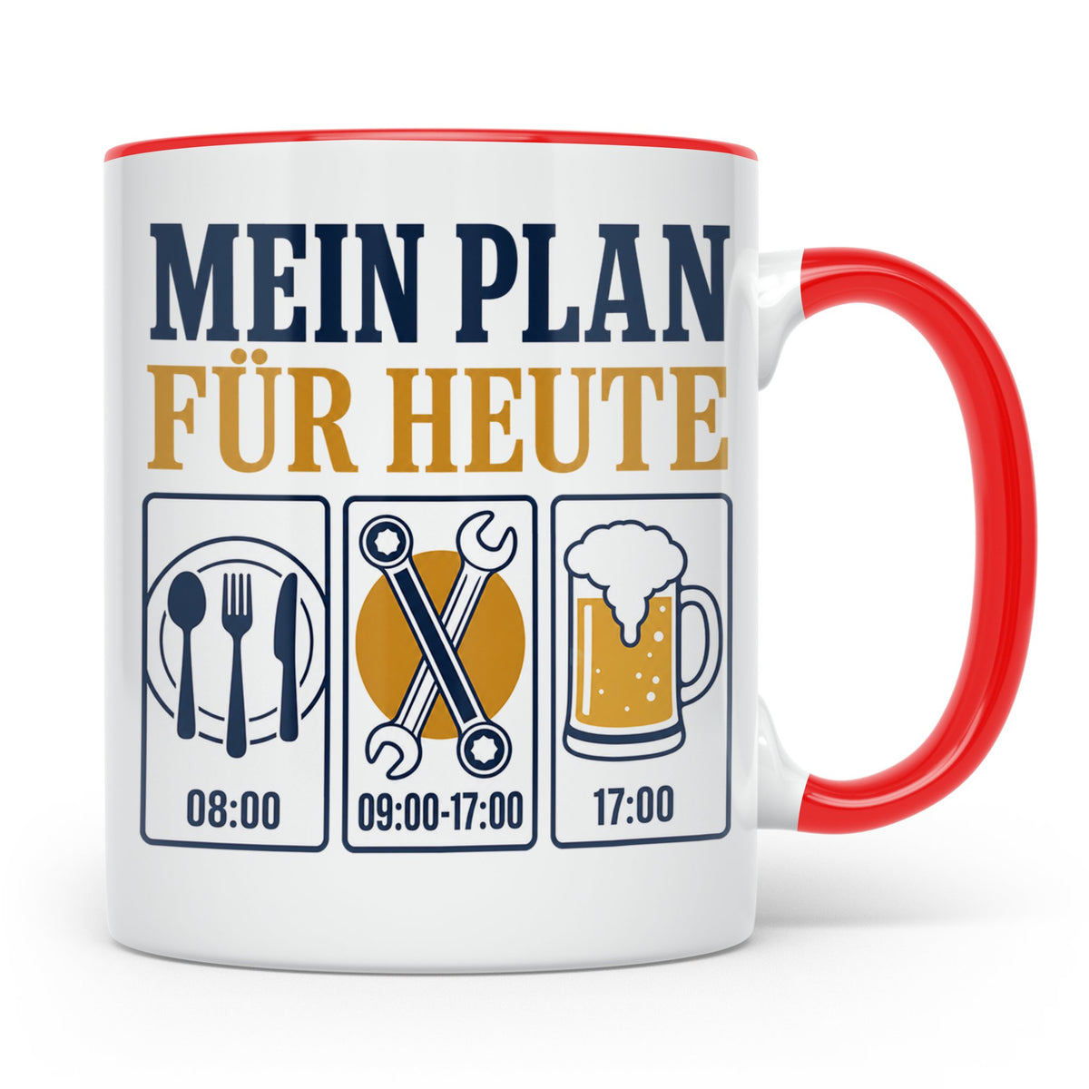 Handwerker Tasse Mein Plan für Heute lustiger Spruch für Sch – Rot [farbe:rot]