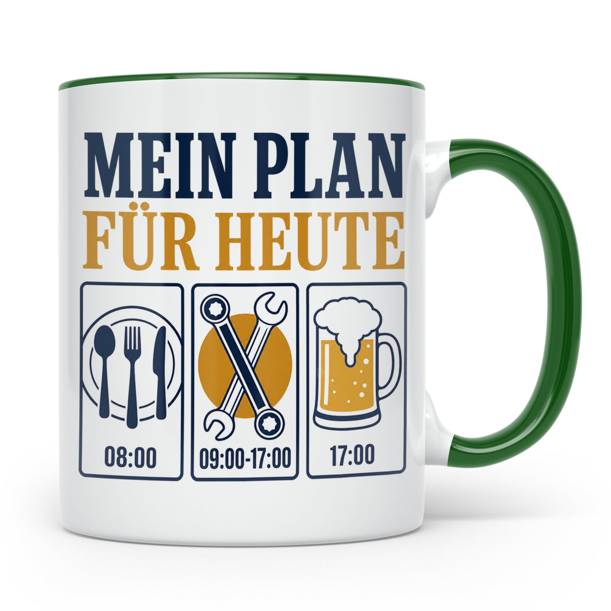 Handwerker Tasse Mein Plan für Heute lustiger Spruch für Sch – Grün [farbe:grün]