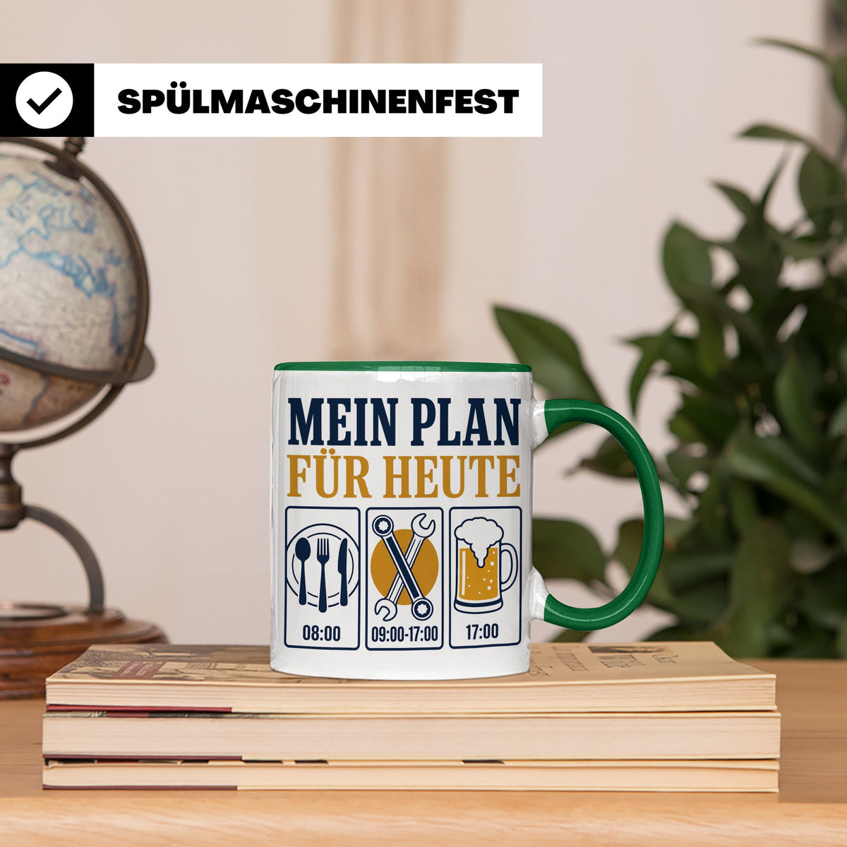 Handwerker Tasse Mein Plan für Heute lustiger Spruch für Sch – Grün [farbe:grün]