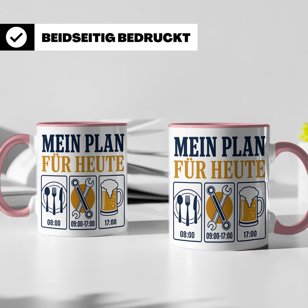Handwerker Tasse Mein Plan für Heute lustiger Spruch für Sch – Rosa [farbe:rosa]