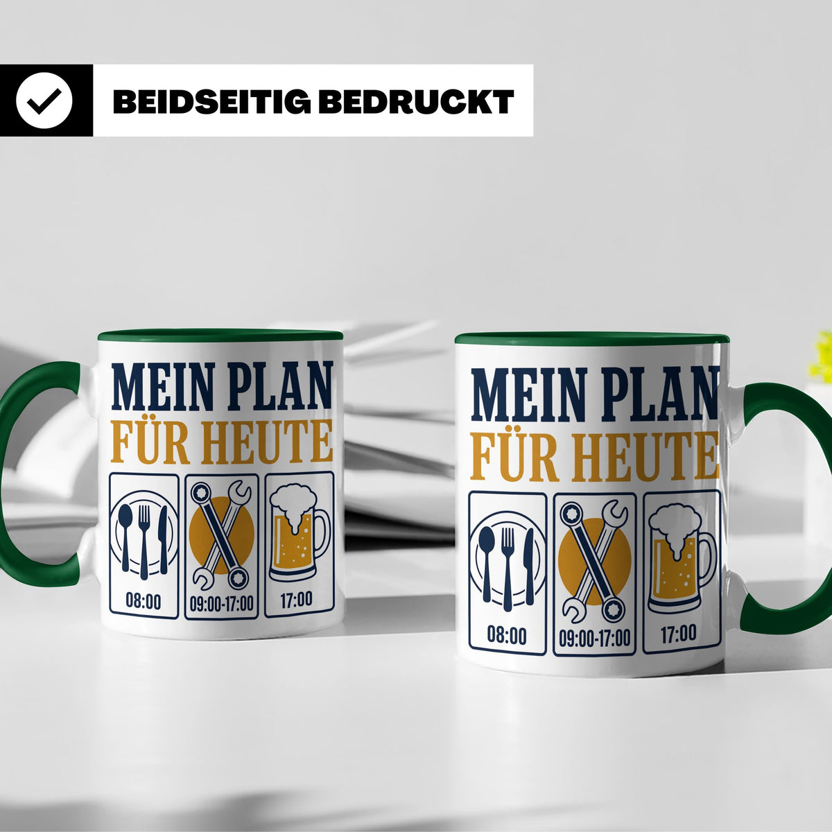 Handwerker Tasse Mein Plan für Heute lustiger Spruch für Sch – Grün [farbe:grün]