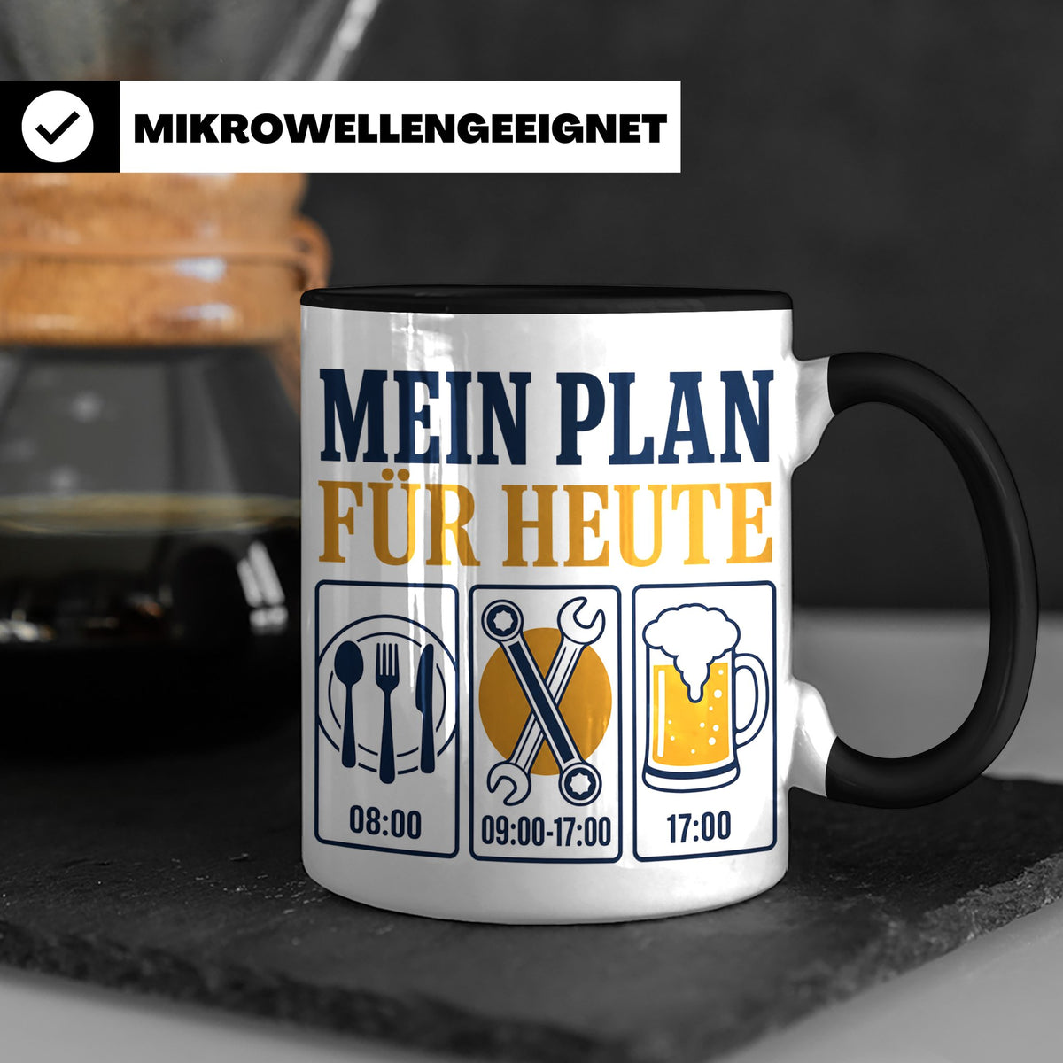Handwerker Tasse Mein Plan für Heute lustiger Spruch für Sch – Schwarz [farbe:schwarz]
