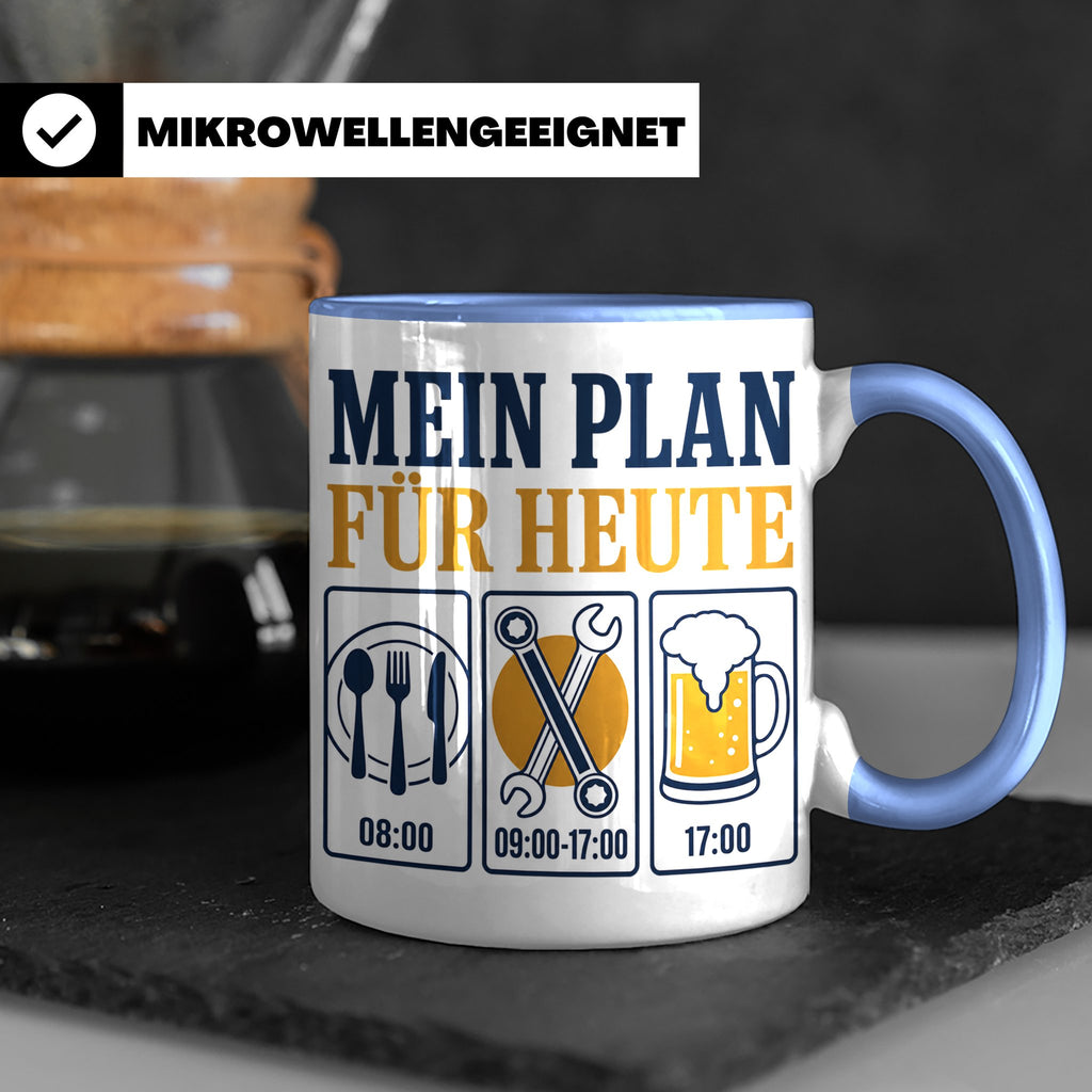 Handwerker Tasse Mein Plan für Heute lustiger Spruch für Sch – Blau [farbe:blau]