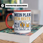 Handwerker Tasse Mein Plan für Heute lustiger Spruch für Sch – Rot [farbe:rot]