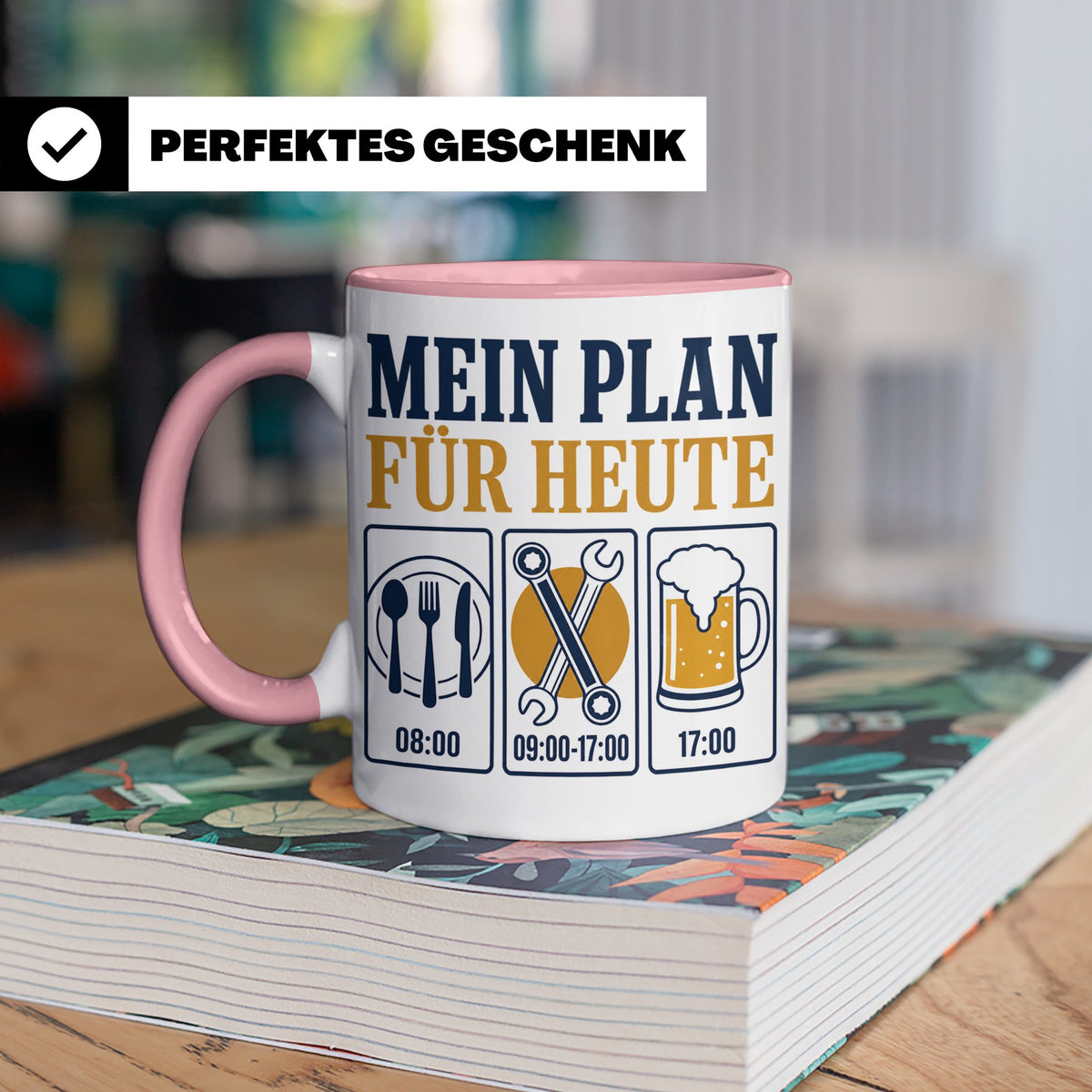 Handwerker Tasse Mein Plan für Heute lustiger Spruch für Sch – Rosa [farbe:rosa]